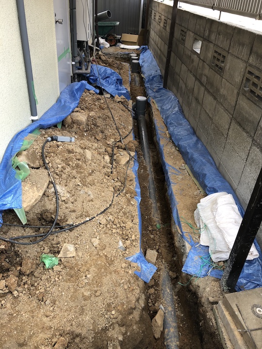 排水詰まり・排水管引き換えの施工写真